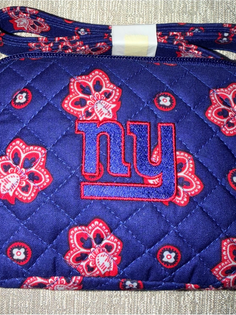 Vera Bradley Quilted Crossbody - Royal Blue with Red Paisley